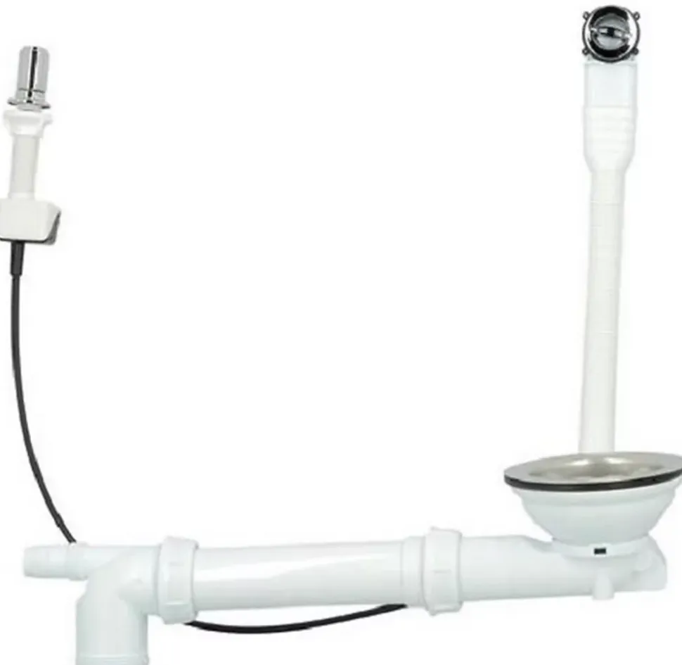 Bonde évier - Avec trop plein - Commande automatique rotative