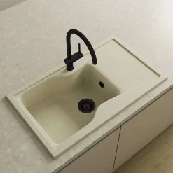 Bonde évier 1 cuve avec vidage manuel diamètre 90 mm couleur noir