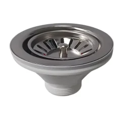 Bonde évier chromée pour évier sans trop plein