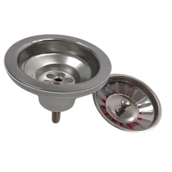 Bonde évier chromée pour évier sans trop plein