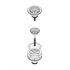 Bonde évier chromée pour évier sans trop plein