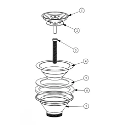 Bonde évier chromée pour évier sans trop plein