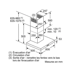 BOSCH Hotte décorative 60 cm inox DWB66FM50