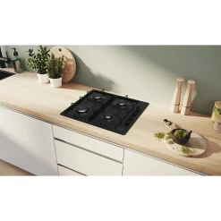 BOSCH Table de cuisson gaz 4 foyers noire - PBP6B6K80