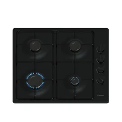 BOSCH Table de cuisson gaz 4 foyers noire - PBP6B6K80