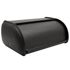 Boîte à pain couvercle coulissant noir mat