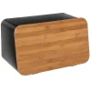 Boîte à pain noire avec couvercle en bambou ,5Five