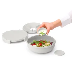 Boîte à salade ronde Brabantia Make & Take gris clair