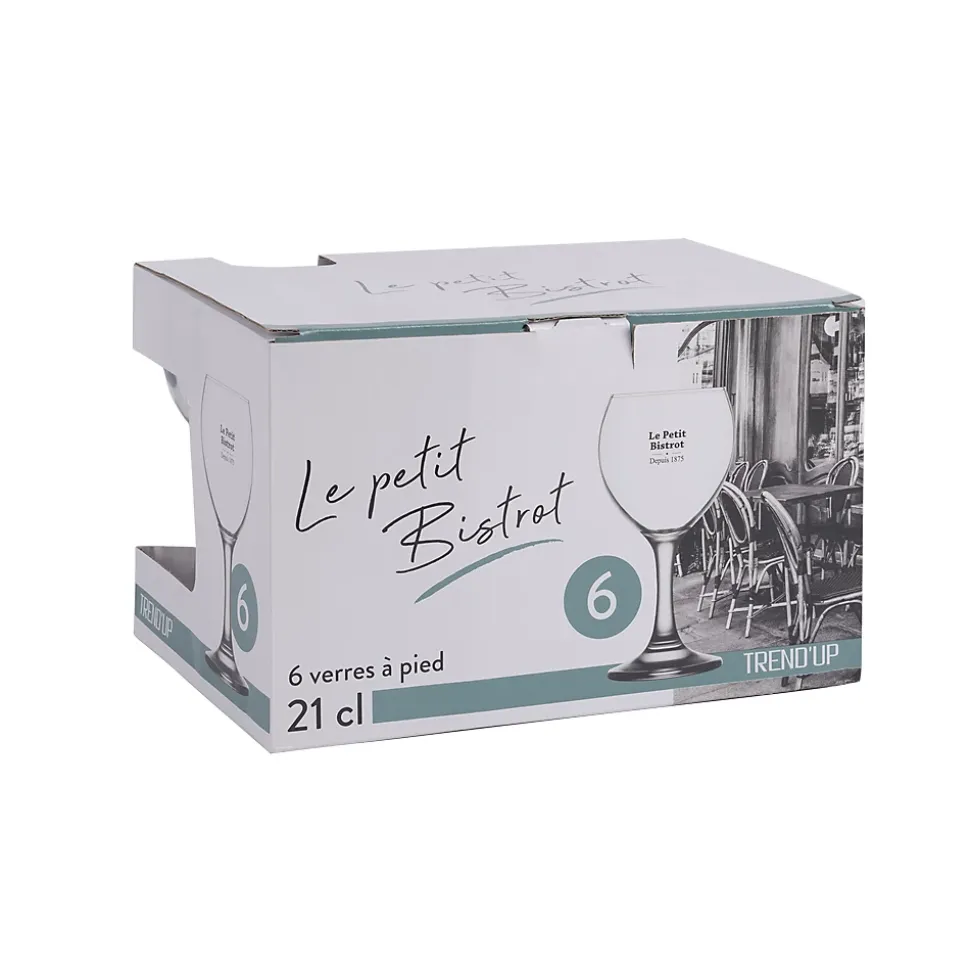 Boîte de 6 verres à pied Bistrot 21 cl