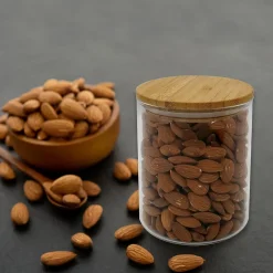 Boîte de conservation en verre 0,9L avec couvercle en Bambou Fackelmann Nature