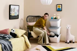 Boîte de rangement 51 L empilable SmartStore Collect Stack It Orthex P.55 cm blanc et gris