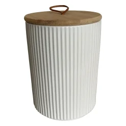 Boîte en céramique striée blanc avec couvercle 1,7 L Guy Levasseur