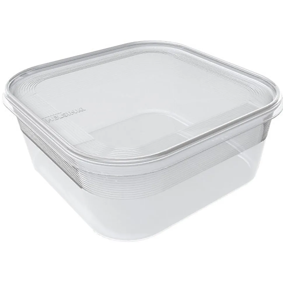 Boîte en plastique alimentaire congélation carrée 1,8 litres - Transparent
