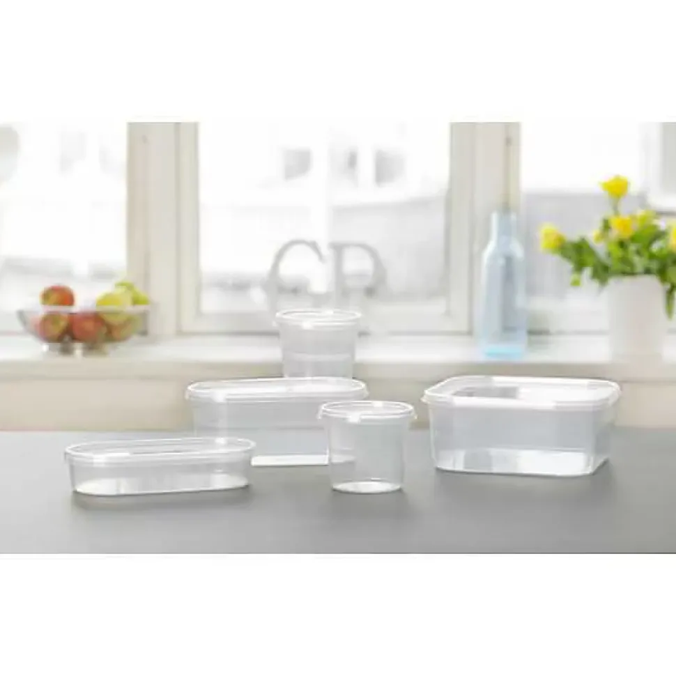 Boîte en plastique alimentaire congélation carrée 1,8 litres - Transparent