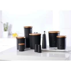 Boîte pour Cuisine Noire élégante en grès 1,8 litre