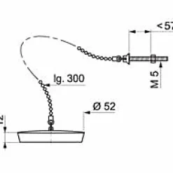 Bouchon de vidage Ø57 mm + chaînette 300 mm Wirquin