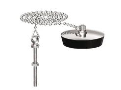 Bouchon d'évier 55x58 plaque inox à chainette avec borne - WATTS - 4613060