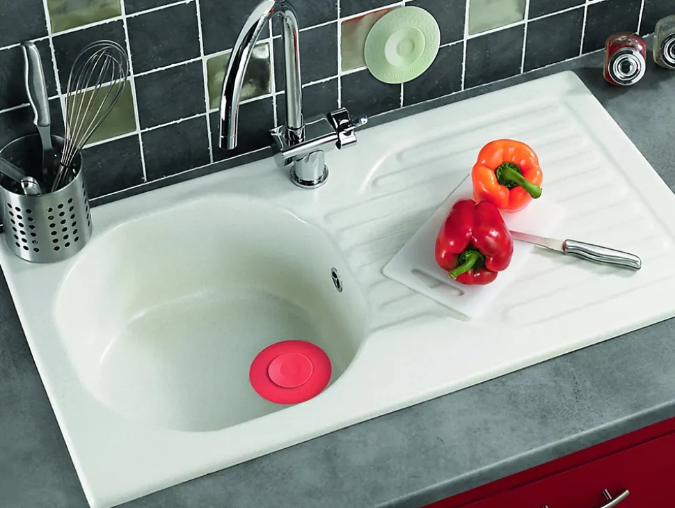 Bouchon universel Wirquin Uppy 2 en 1 ø110 mm rouge