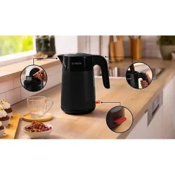 Bouilloire - BOSCH - TWK2M163 MyMoment - Noire Mate - indicateur de tasses - niveau d'eau visible au niveau de la poignée
