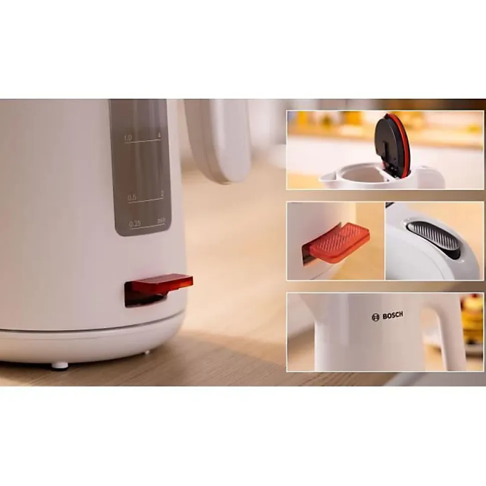 Bouilloire - BOSCH - TWK2M161 MyMoment - Blanche Mate - indicateur de tasses - niveau d'eau visible
