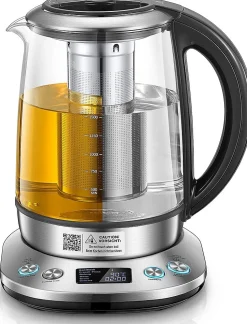 Bouilloire de 1,7L verre & inox 2200W