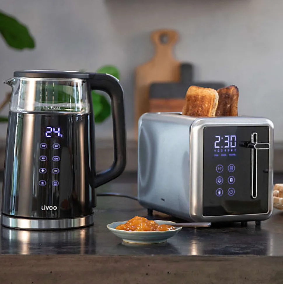 Bouilloire digitale noire design 1.7L