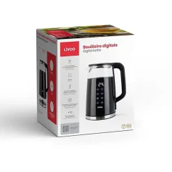 Bouilloire digitale noire design 1.7L