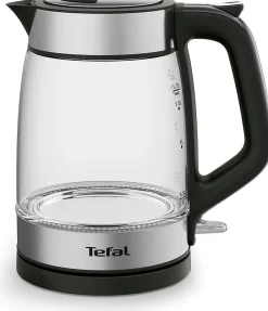 Bouilloire en verre 1,7 L noire avec éclairage et maintien chaud