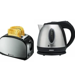 Bouilloire inox 1630W 1.2L Black Pear BSF1216 + Grille pain 2 fentes Black Pear BGP400