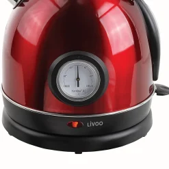 Bouilloire électrique avec thermomètre sans fil rouge - 1,8L - 1800W DOD157