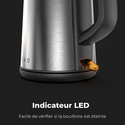 Bouilloire Électrique EK3 : 1850-2200W, 1.7L, Sécurité et Parois Doubles