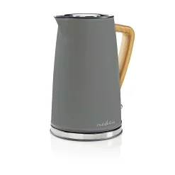 Bouilloire Électrique 1,7L Acier Gris 2200W Protection contre ébullition NEDIS