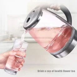 Bouilloire électrique 1,7L en verre Rouge Royalty Line RLGWK22008355-RED