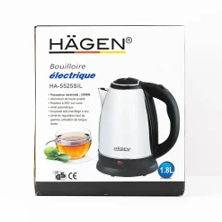 Bouilloire électrique 1.8L inox sans fil Silver Hagen HA5525-SIL
