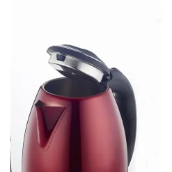 Bouilloire électrique 1.8L inox sans fil rouge Herzberg HG5011-RED