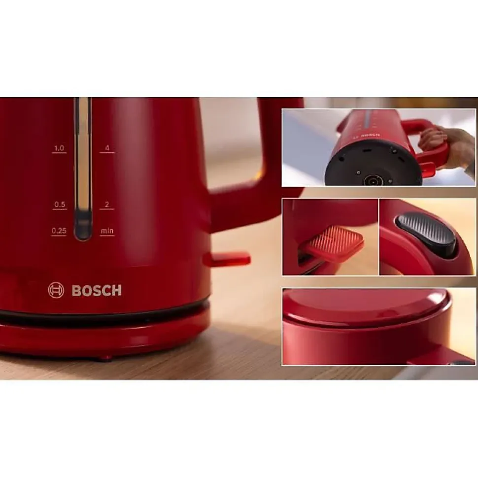 Bouilloire électrique 1.7l 2400w rouge Bosch TWK3M124 mymoment