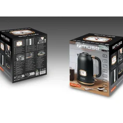 Bouilloire sans fil MUSE MS-030 BC - indicateur de température de l'eau - 2200W - Filtre amovible et lavable - Capacité de 1.7L