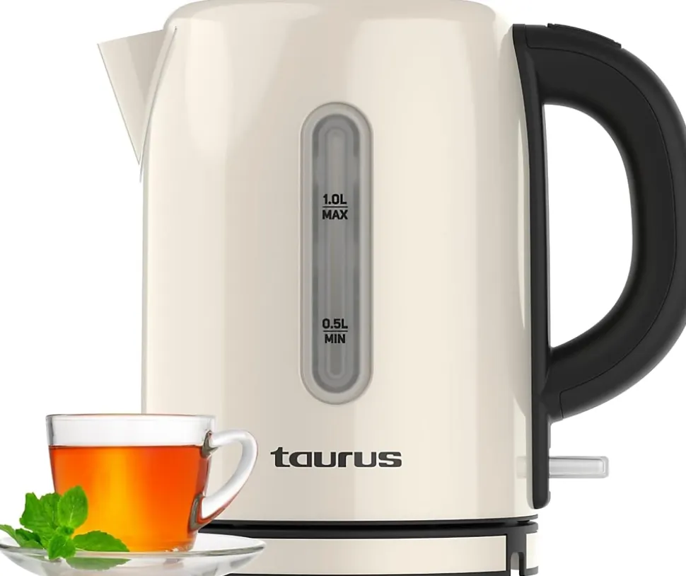 Bouilloire Taurus 1 L 2400W inox crème sans fil
