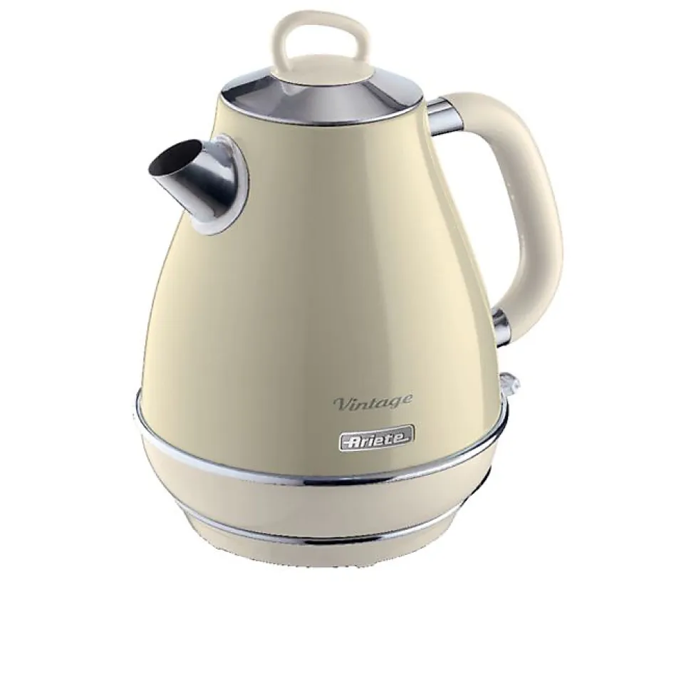 Bouilloire Vintage 1L Beige - ARIETE - 1630W - Sans fil - Système anti-calcaire