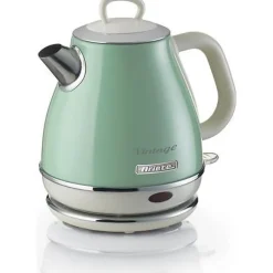 Bouilloire Vintage 1L Vert - ARIETE - 1630 Watt - Métal - Coulée sans fil - Socle 360 degrés