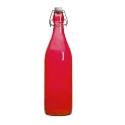 Bouteille à limonade avec son bouchon mécanique 1 l rouge