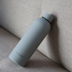 Bouteille, gourde isotherme chaud ou froid en acier inoxydable, réutilisable - 500 ml - Gris clair - Vivezen
