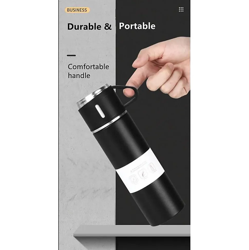 Bouteille isotherme en acier inoxydable 500ml Herzberg HG04210-BLK