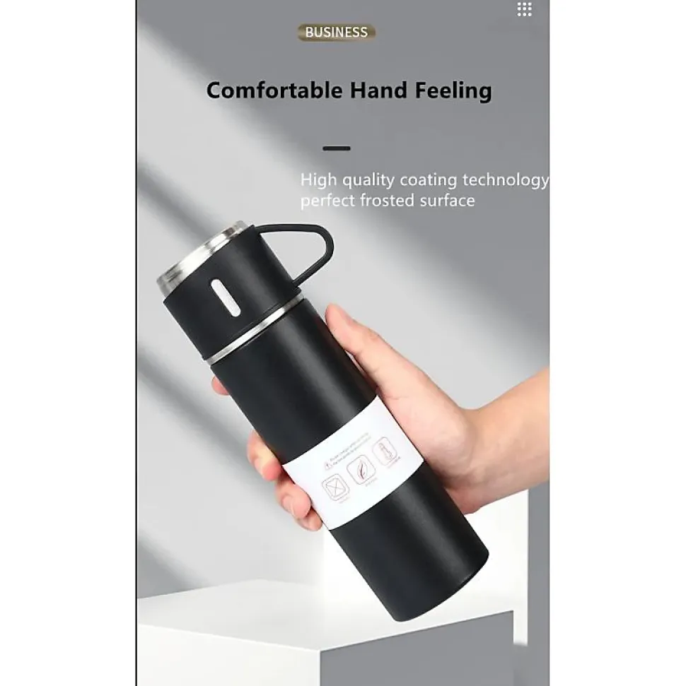 Bouteille isotherme en acier inoxydable 500ml Herzberg HG04210-BLK