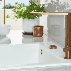 Bouton pour mécanisme 2 cuves, VILLEROY & BOCH en acier inoxydable finition bronze