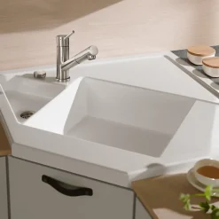 Bouton pour mécanisme 2 cuves, VILLEROY & BOCH en laiton finition inox brossé