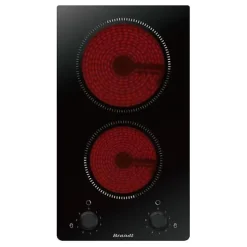 BRANDT BPV6210B - Table de cuisson Domino - Vitrocéramique 30 cm - Performance supérieure - Design moderne - Sécurité optimale