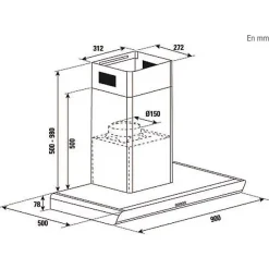 BRANDT Hotte décorative 90 cm inox BHB6902X