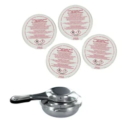 Brûleur à alcool et 4 coupelles d'alcool gélifié Fackelmann