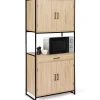 Buffet de cuisine 80 CM DETROIT meuble 4 portes design industriel + tiroir